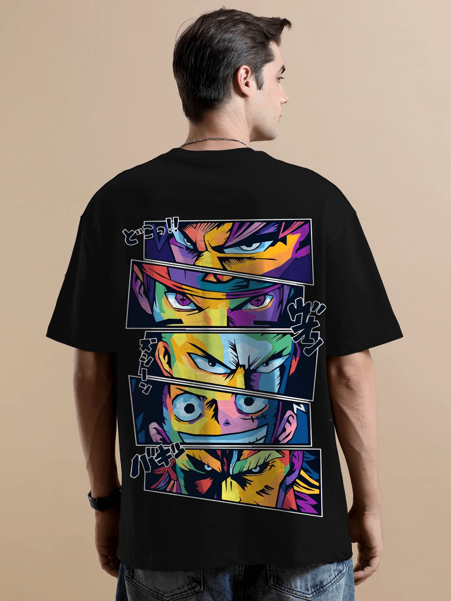 One Piece Black Oversize T-Shirt - Image 4