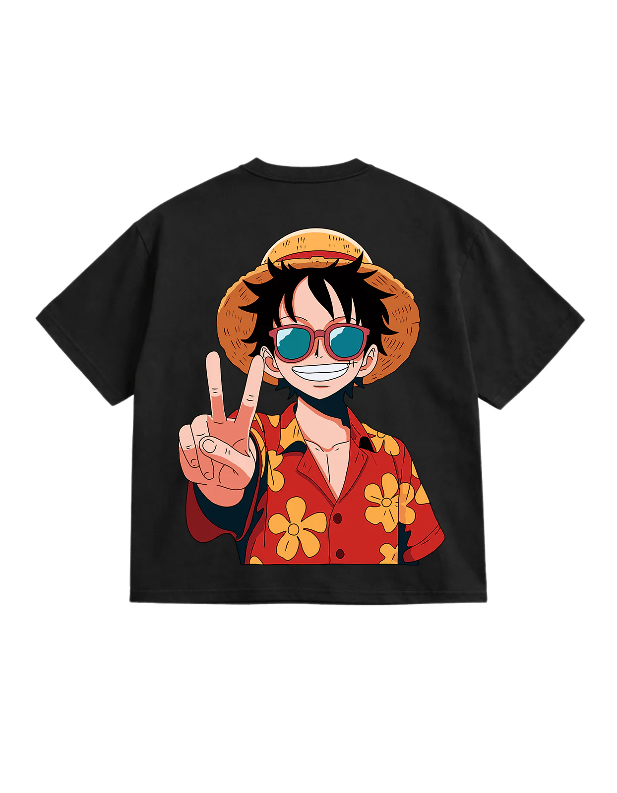 One Piece Black Oversize T-Shirt