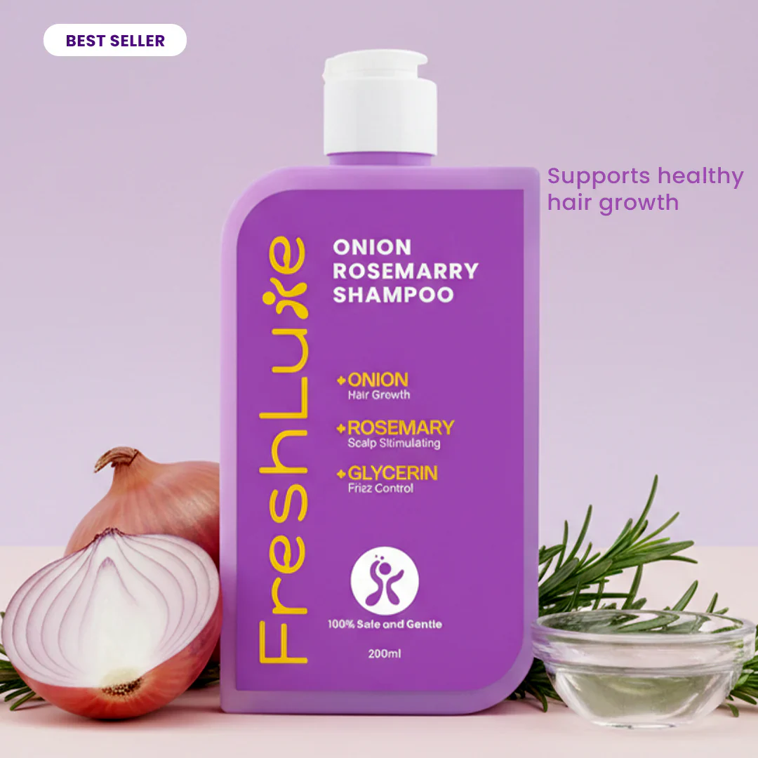 Onion & Rosemary Growth Boost Shampoo for Strong, Shiny Hair | 200 ml