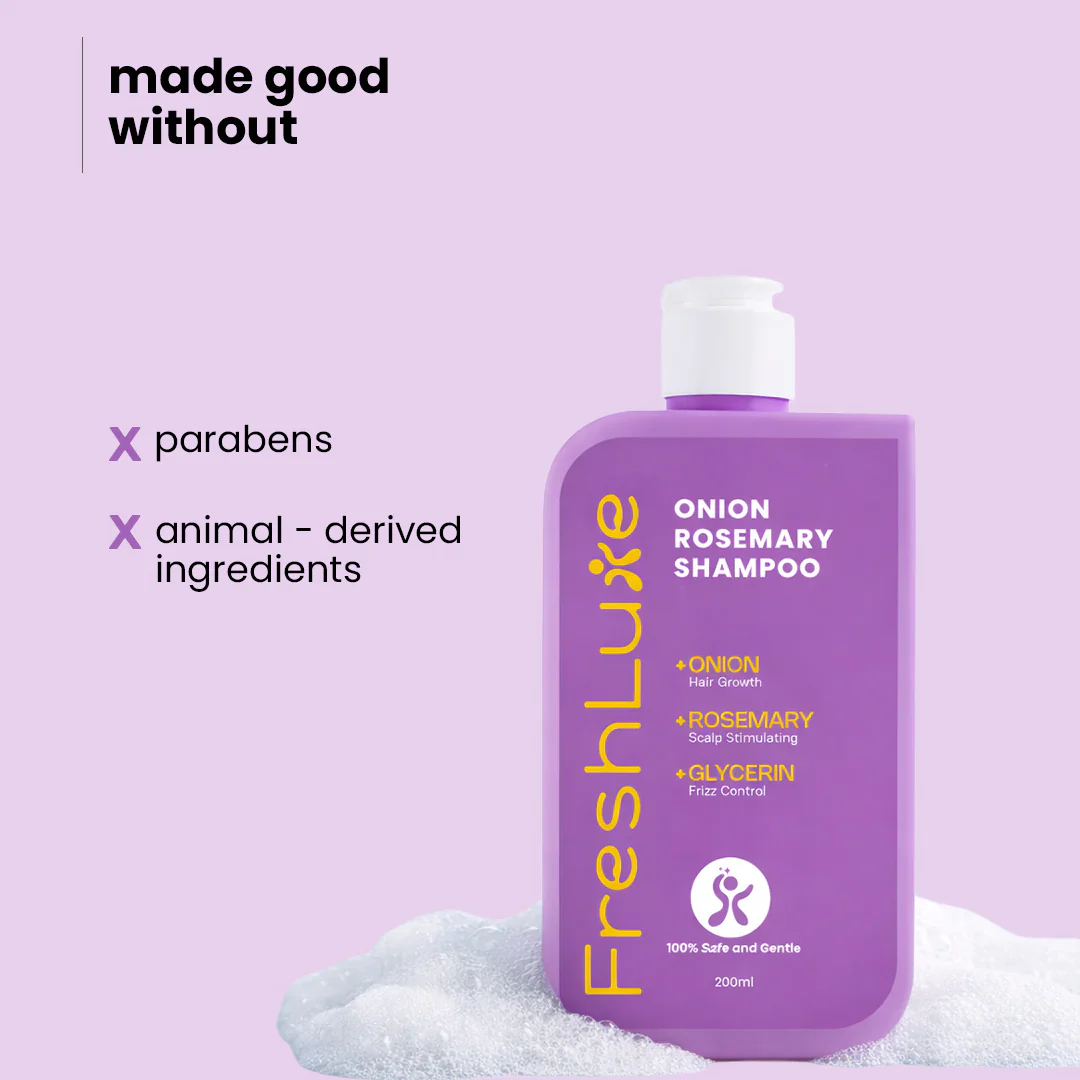 Onion & Rosemary Growth Boost Shampoo for Strong, Shiny Hair | 200 ml - Image 5