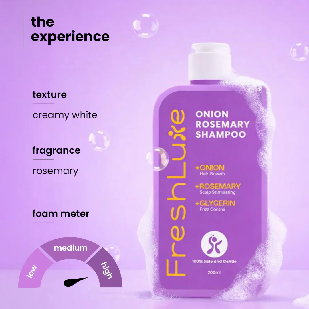 Onion & Rosemary Growth Boost Shampoo for Strong, Shiny Hair | 200 ml - Image 7