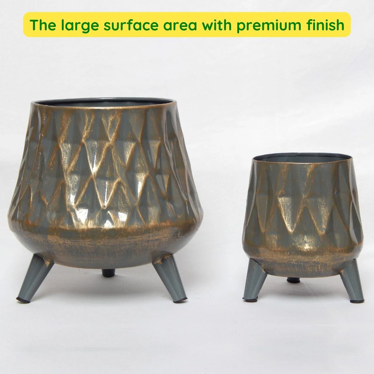 Oracle Grey Iron Planter Stand Set – Indoor & Outdoor Décor - Image 4