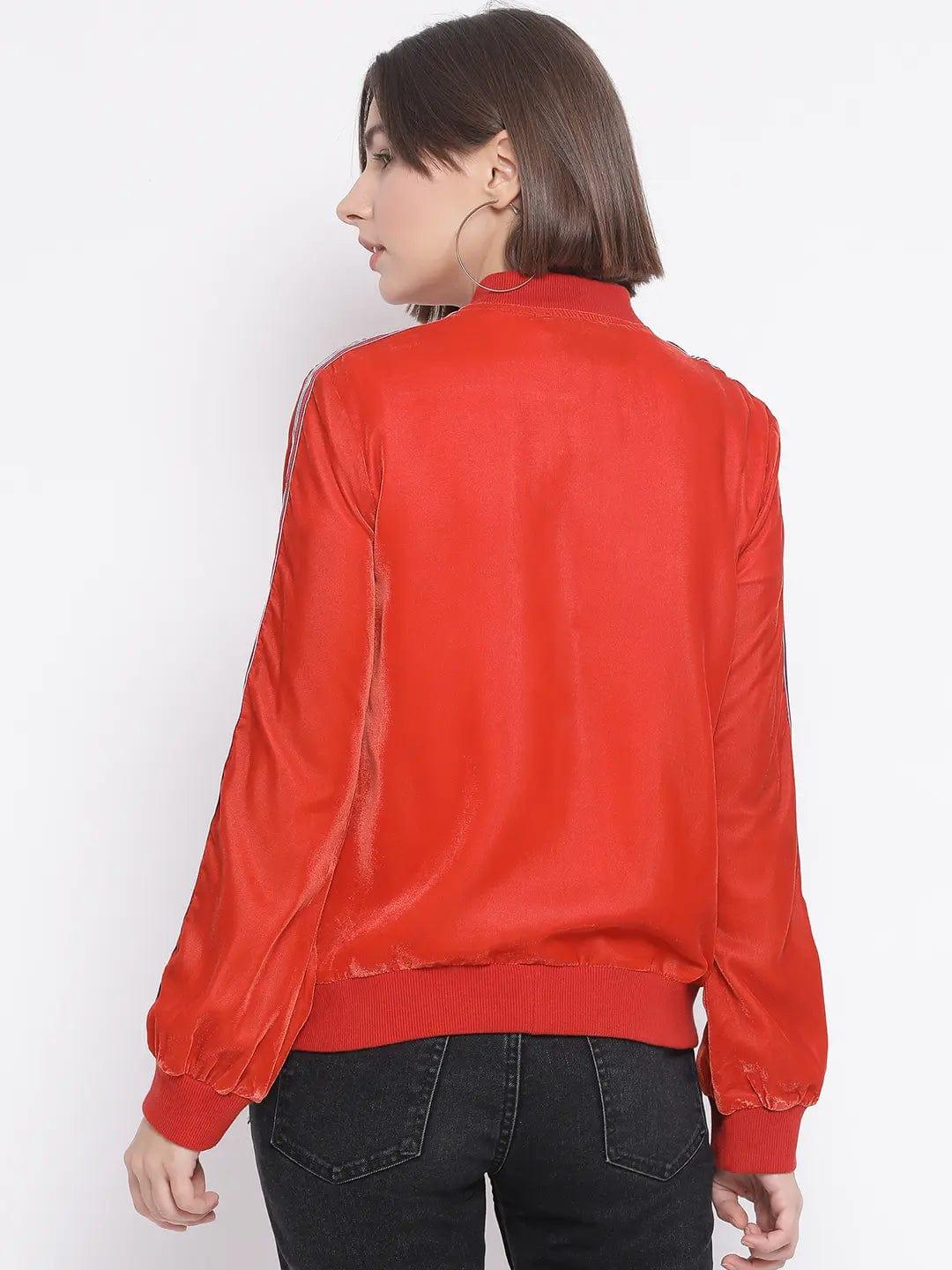 Orange Nintenduo Side Detail Women Jacket - Image 4