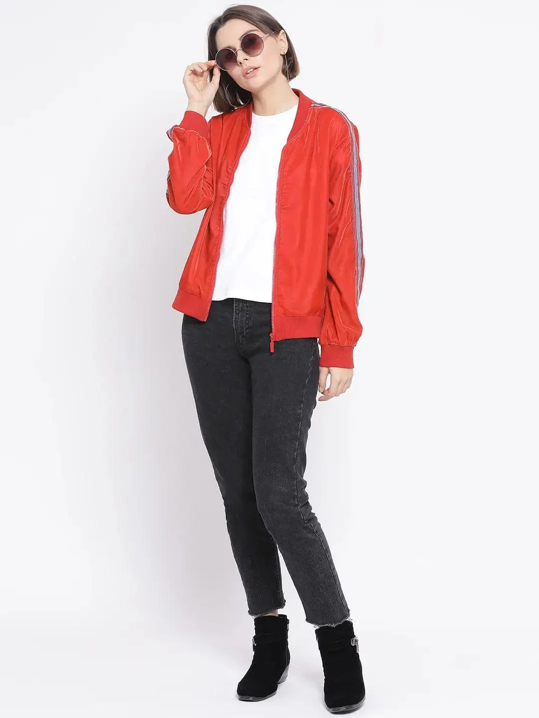 Orange Nintenduo Side Detail Women Jacket - Image 7