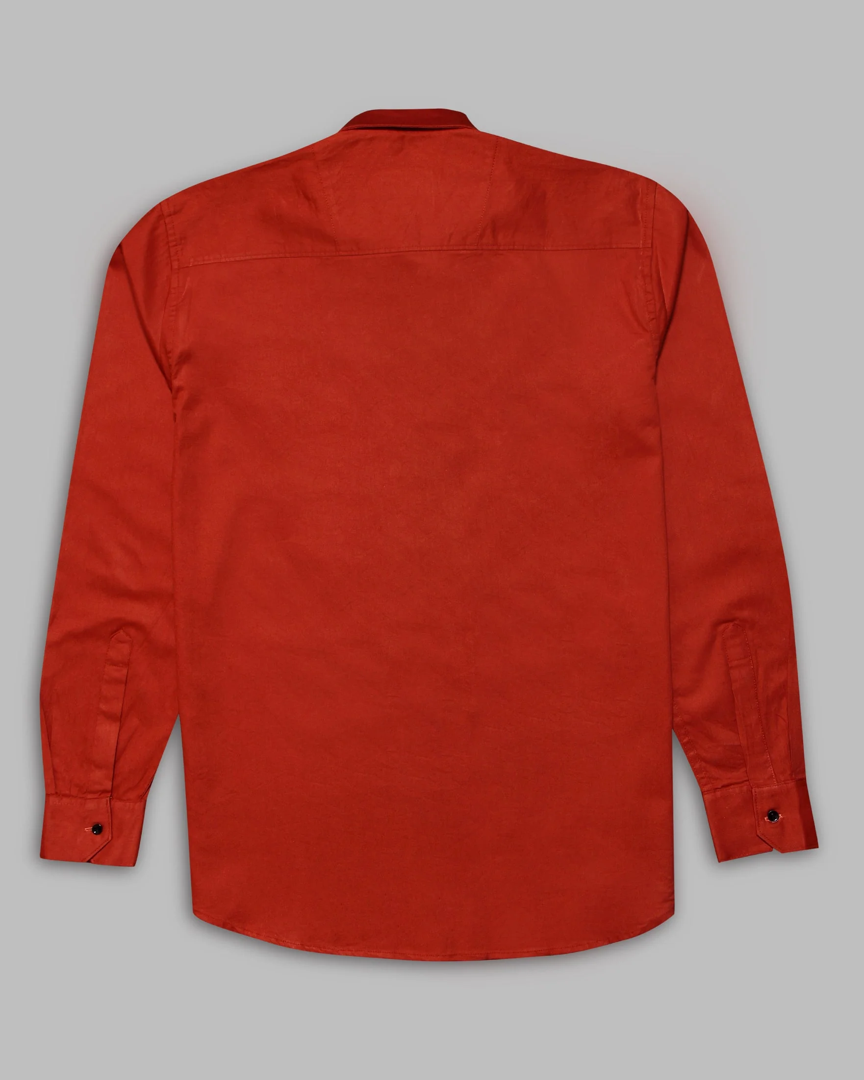 Orange Super Soft Black Button Premium Cotton Shirt - Image 6