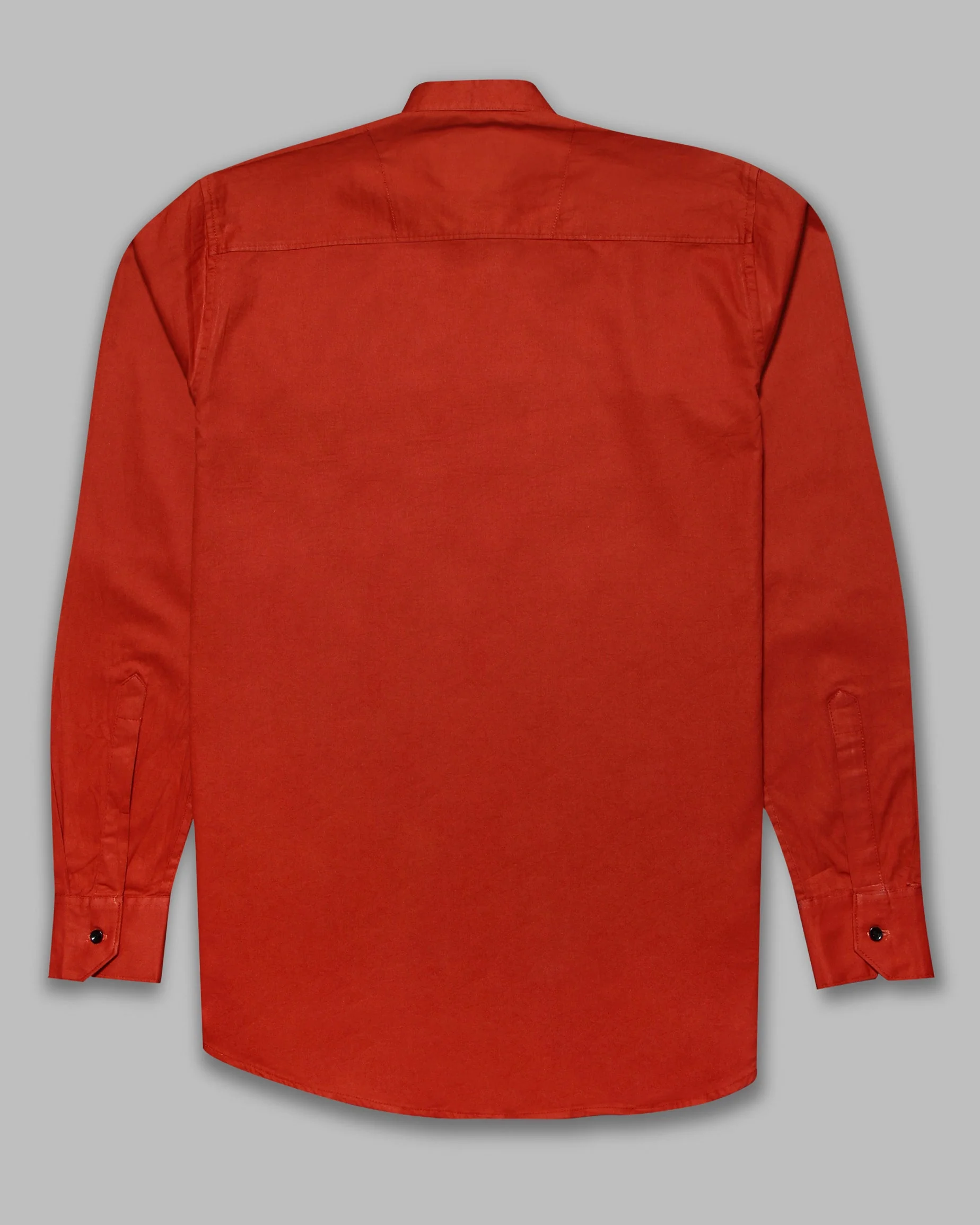Orange Super Soft Kurta Collar Premium Cotton Shirt - Image 6