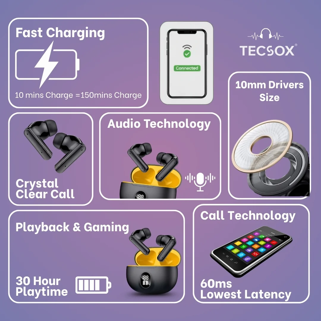 Order TecSox Pulse411 Bluetooth Earbuds | Deep Bass - Image 19