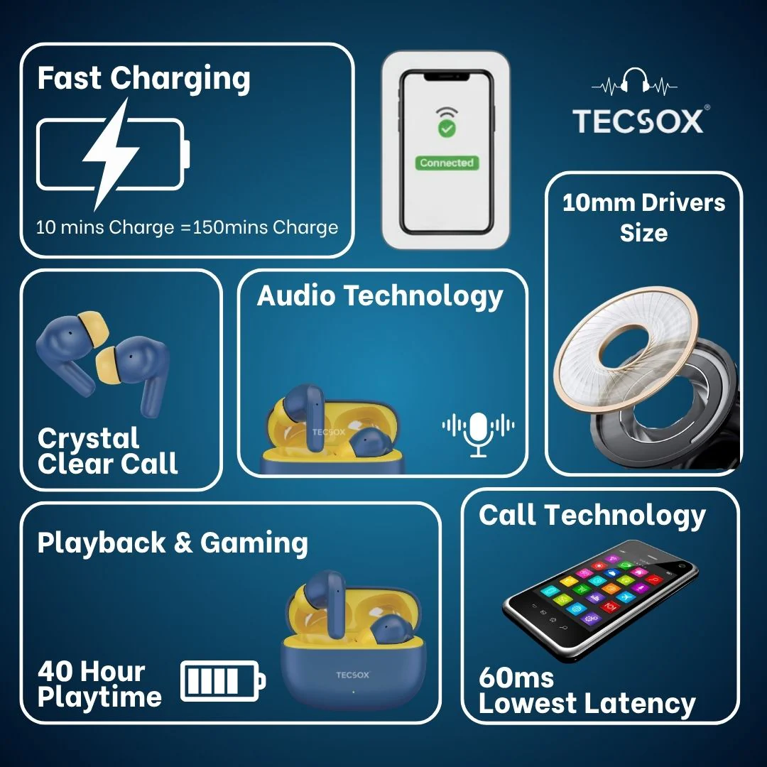 Order TecSox Wave Bluetooth Earbuds | Deep Bass - Image 14