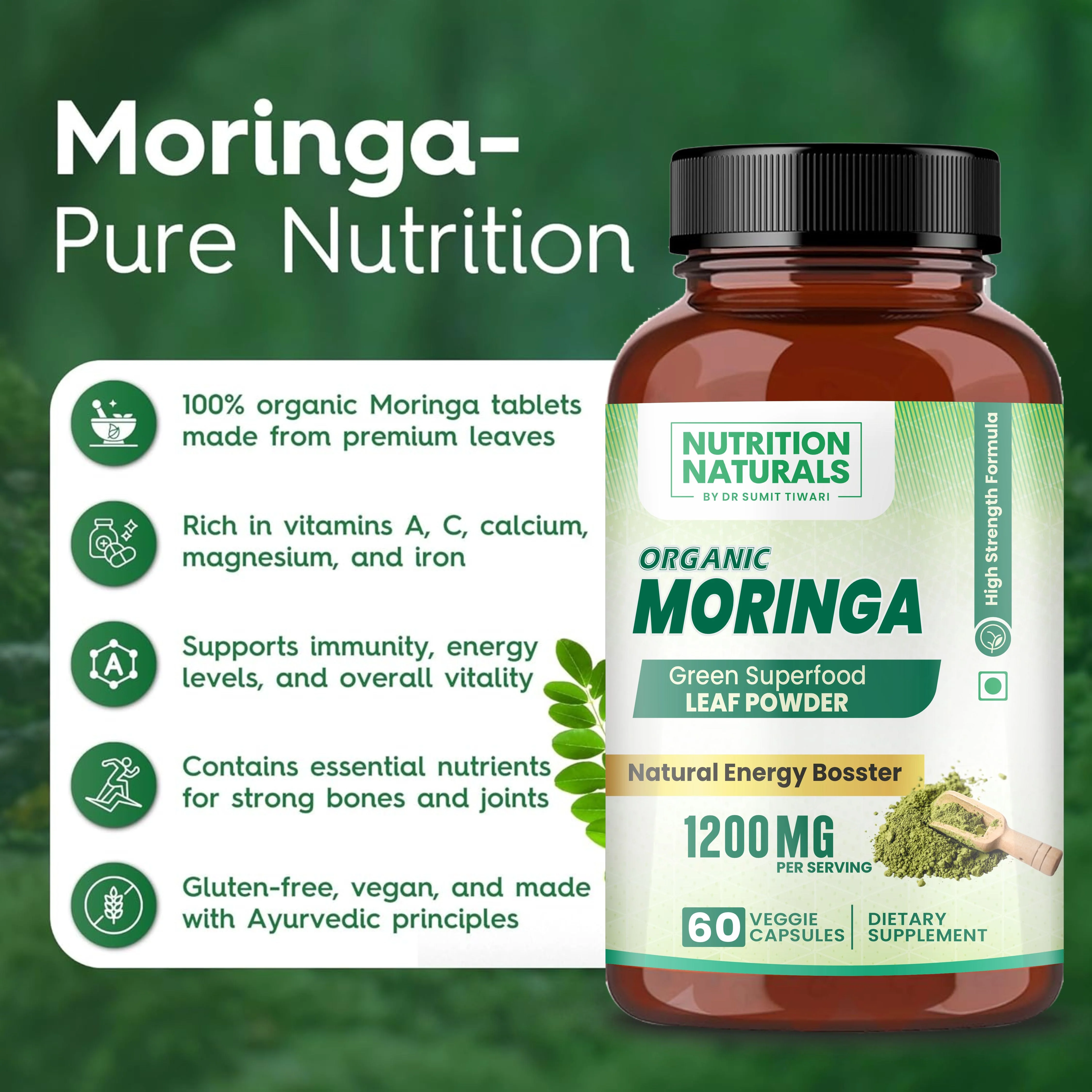 Organic Moringa Superfood 1200mg (60 capsules) - Image 5