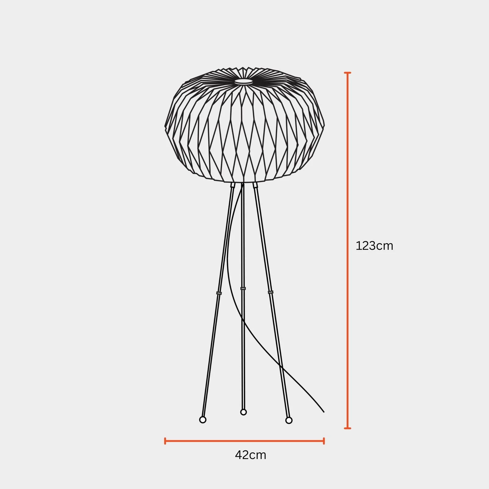 Ori Floor Lamp - Origami, Linen Floor Light, Knock Down Tripod Standing Lamp - Image 6
