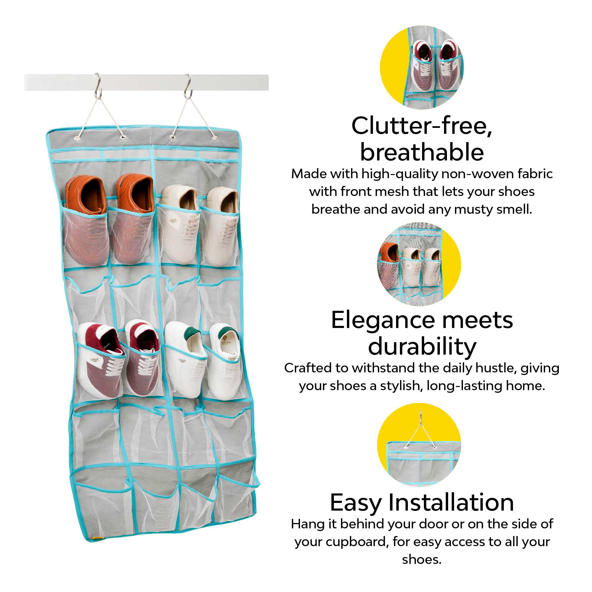 Over-Door 20-Pocket Shoe Organizer - Image 3
