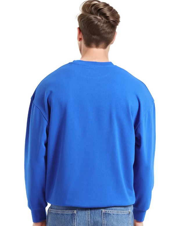Oversized Crew Neck Sweatshirt: Blue Humanity - Image 3