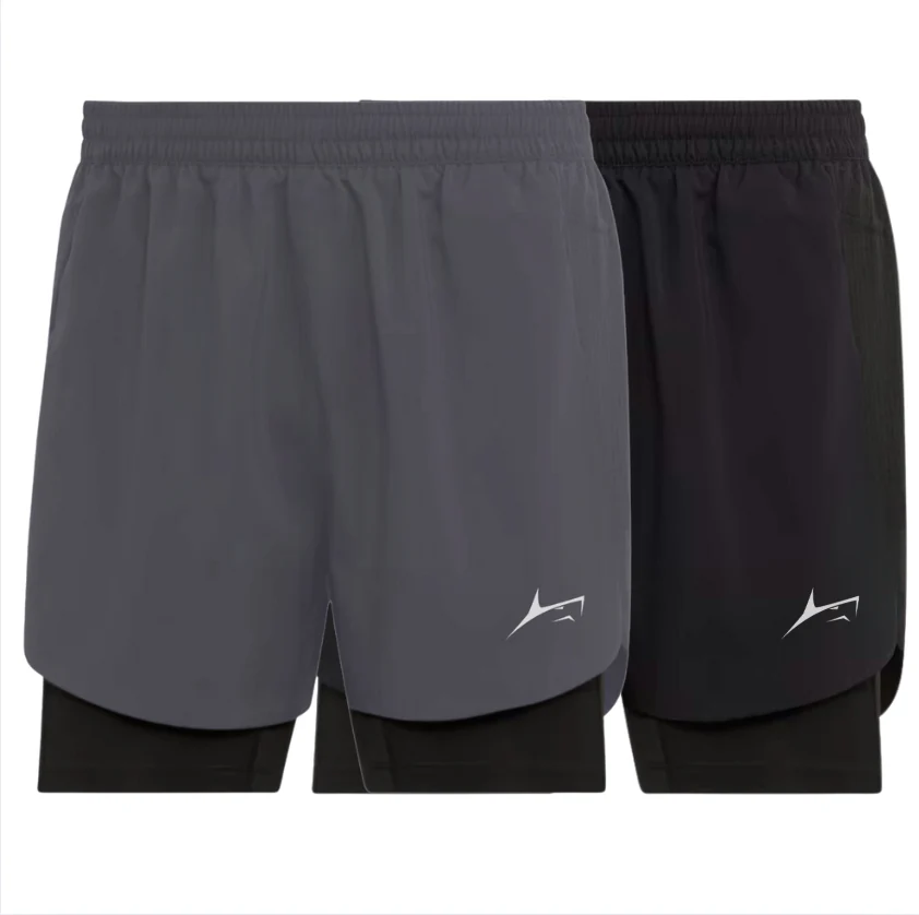 PACK of 2 Dual 2 in 1 Shorts with Inner Compression