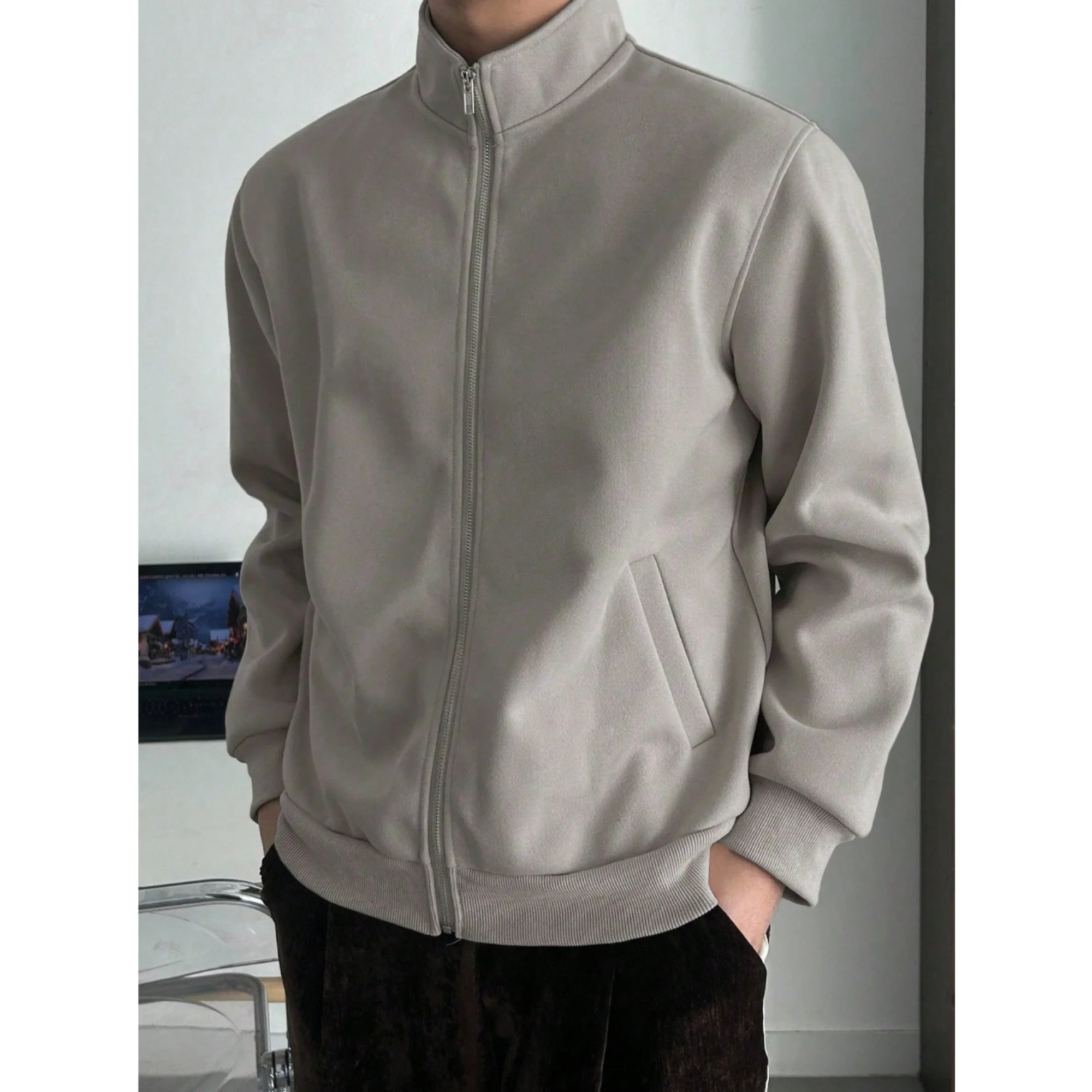 Pack of 2 Old Money Stand Up Collar Sweatshirt Zip-Up - Image 12