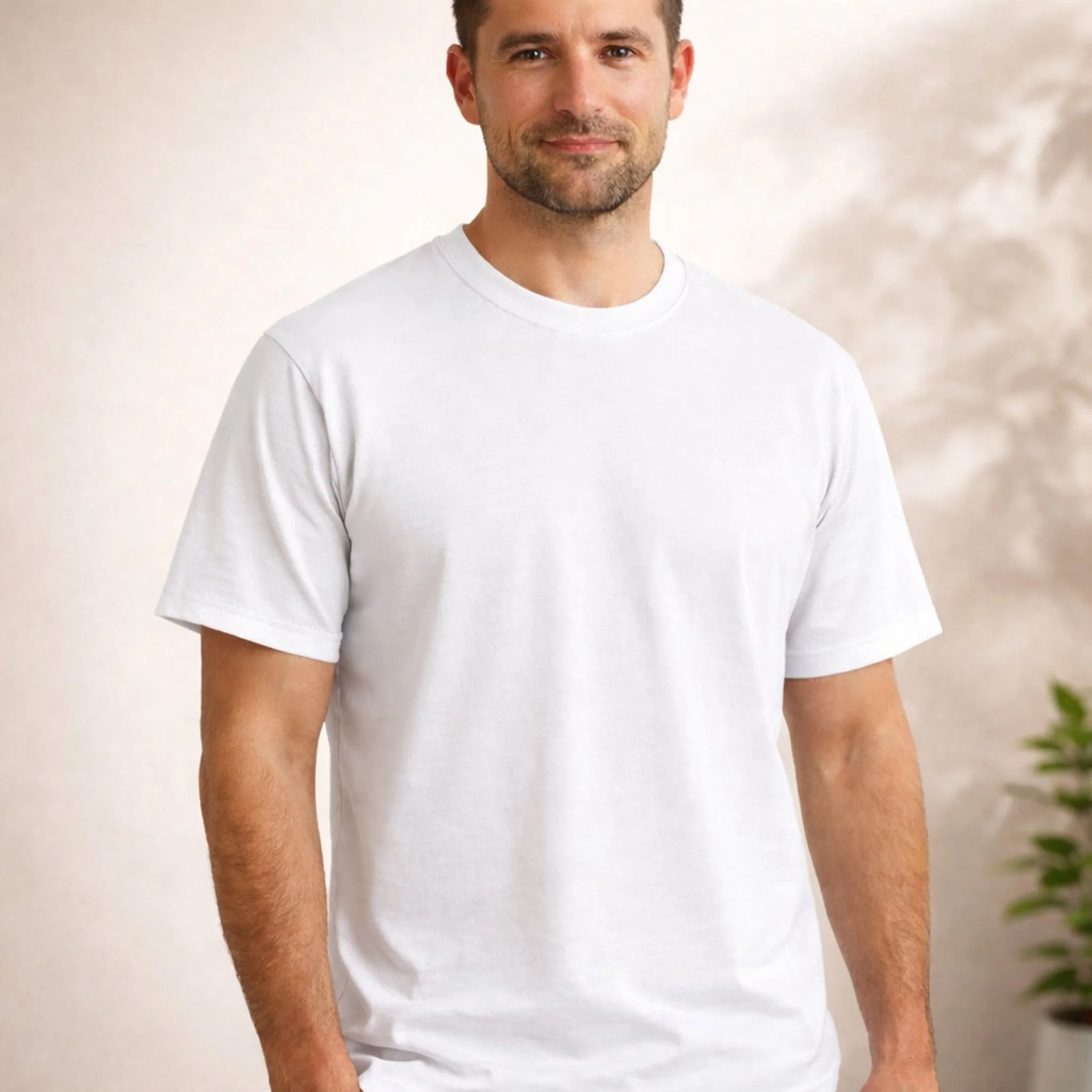 Pack of 3 Men’s Cotton T-Shirts | 135 GSM | White, Melange Grey & Black | Soft Summer Comfort | Regular Fit (Copy) - Image 4