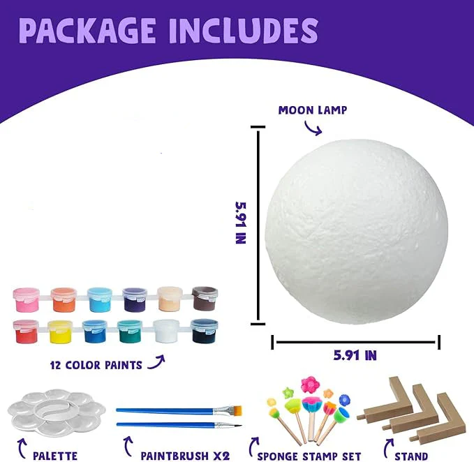 Paint Your Own Moon Lamp Kit for Art Craft - Image 4