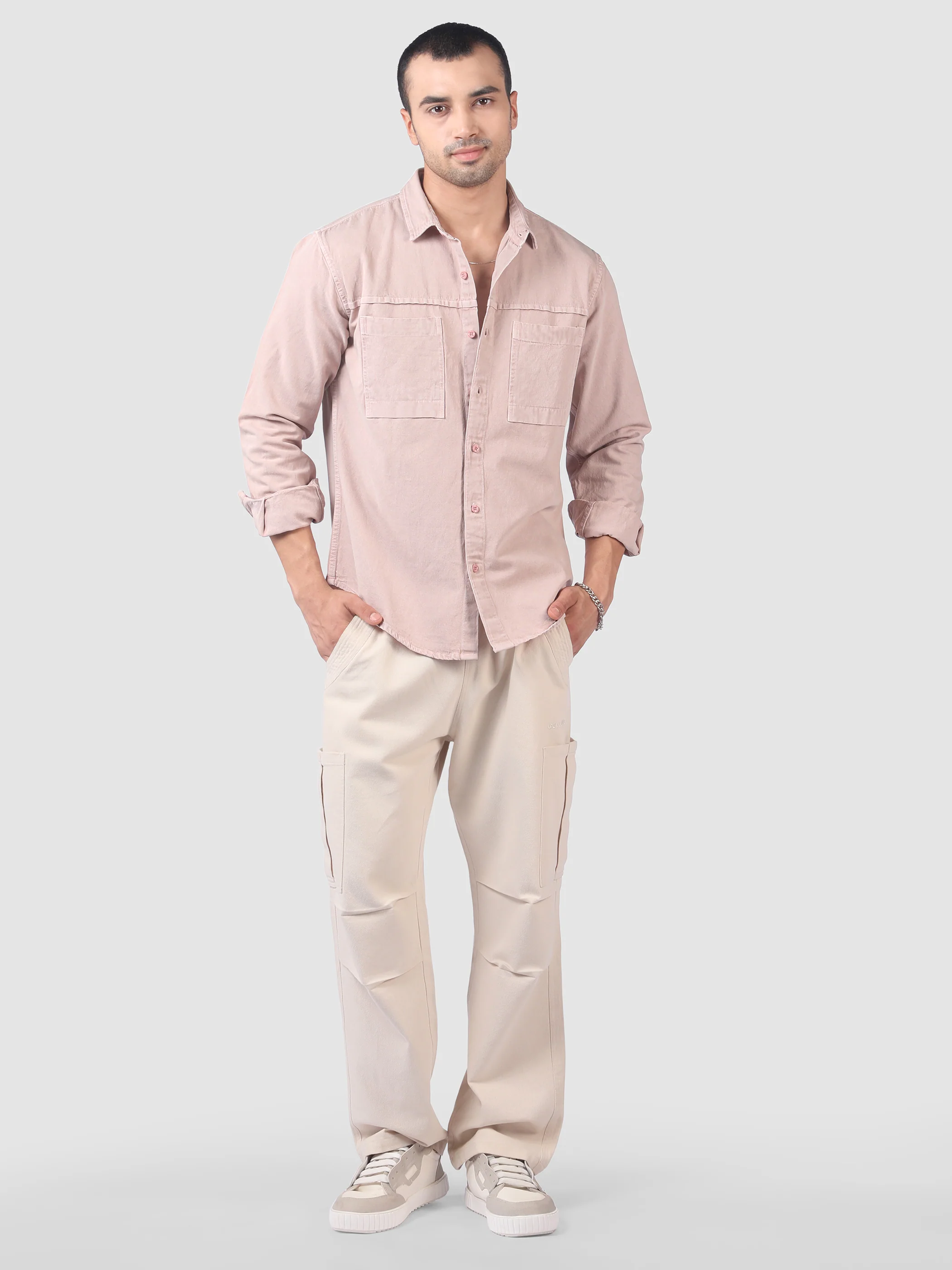 Pale Pink Front Yoke Over Dyed Shirt - Image 5