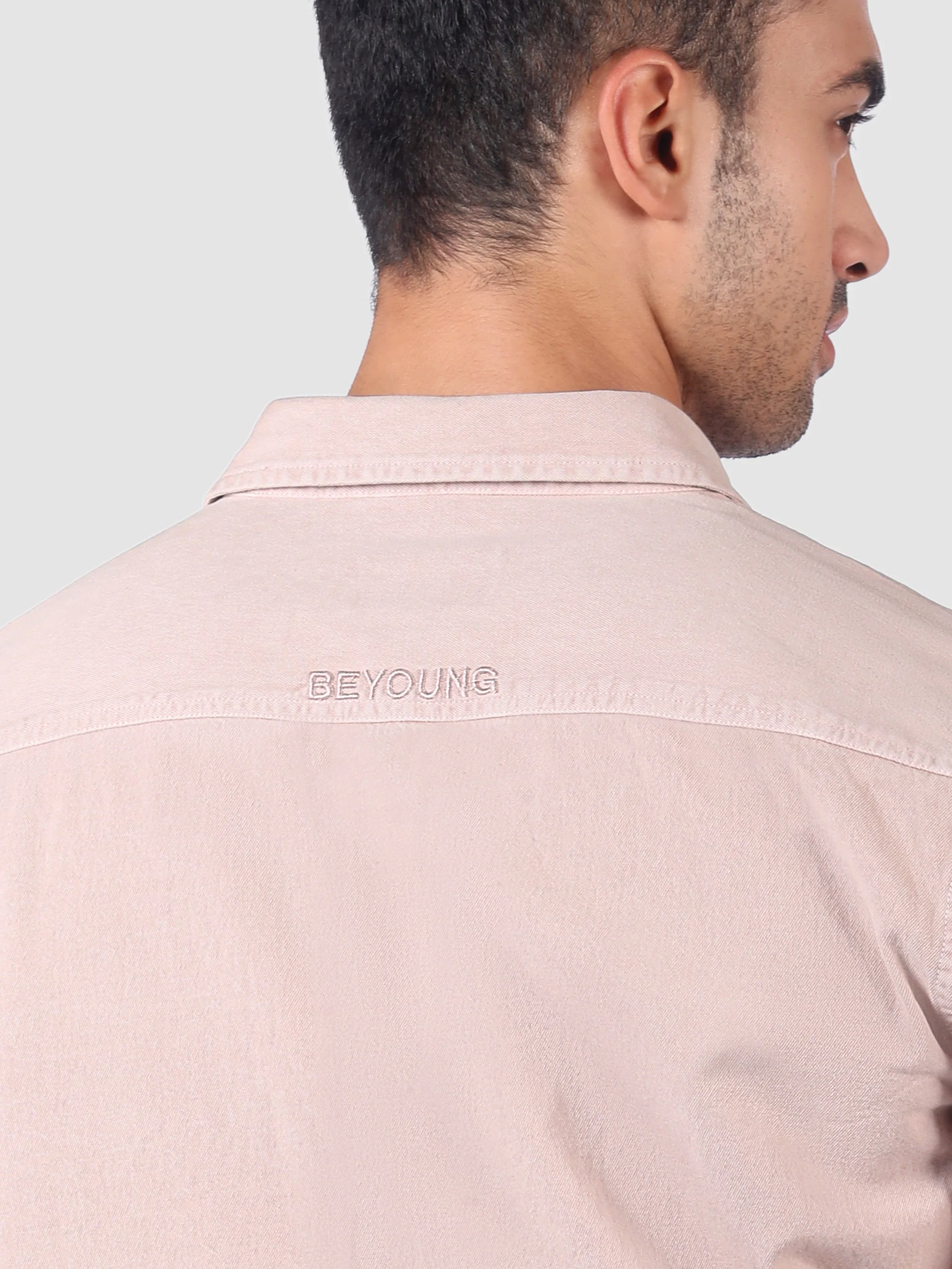 Pale Pink Front Yoke Over Dyed Shirt - Image 6
