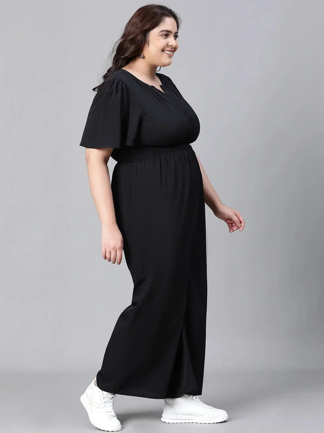 Panache solid black plus size women jumpsuit - Image 5