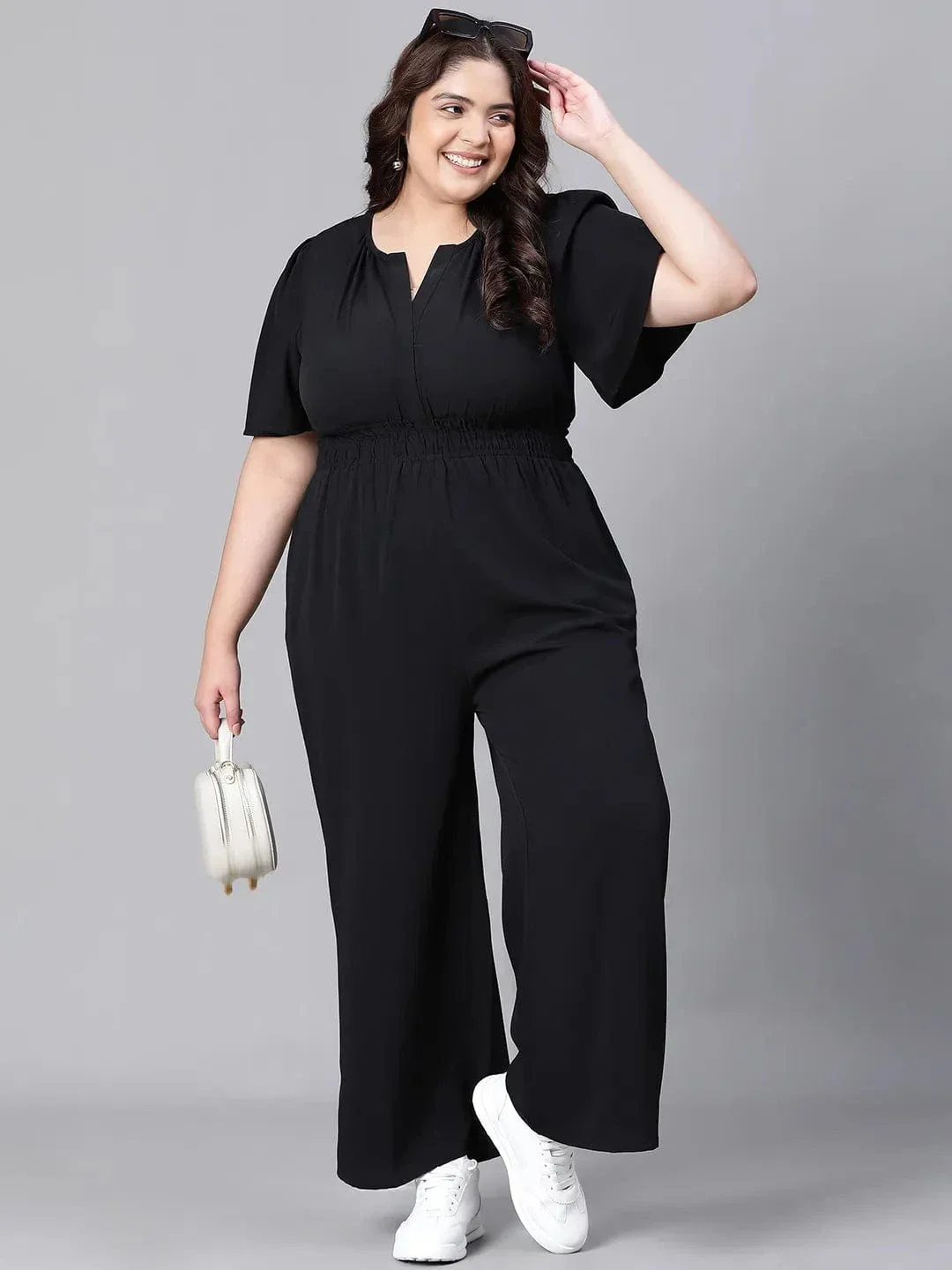 Panache solid black plus size women jumpsuit - Image 8