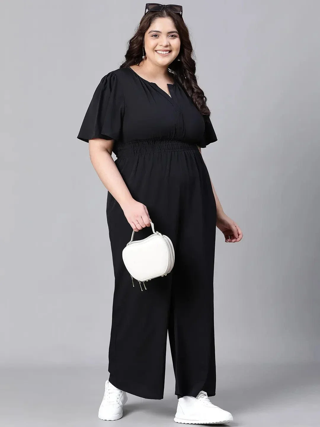 Panache solid black plus size women jumpsuit - Image 9