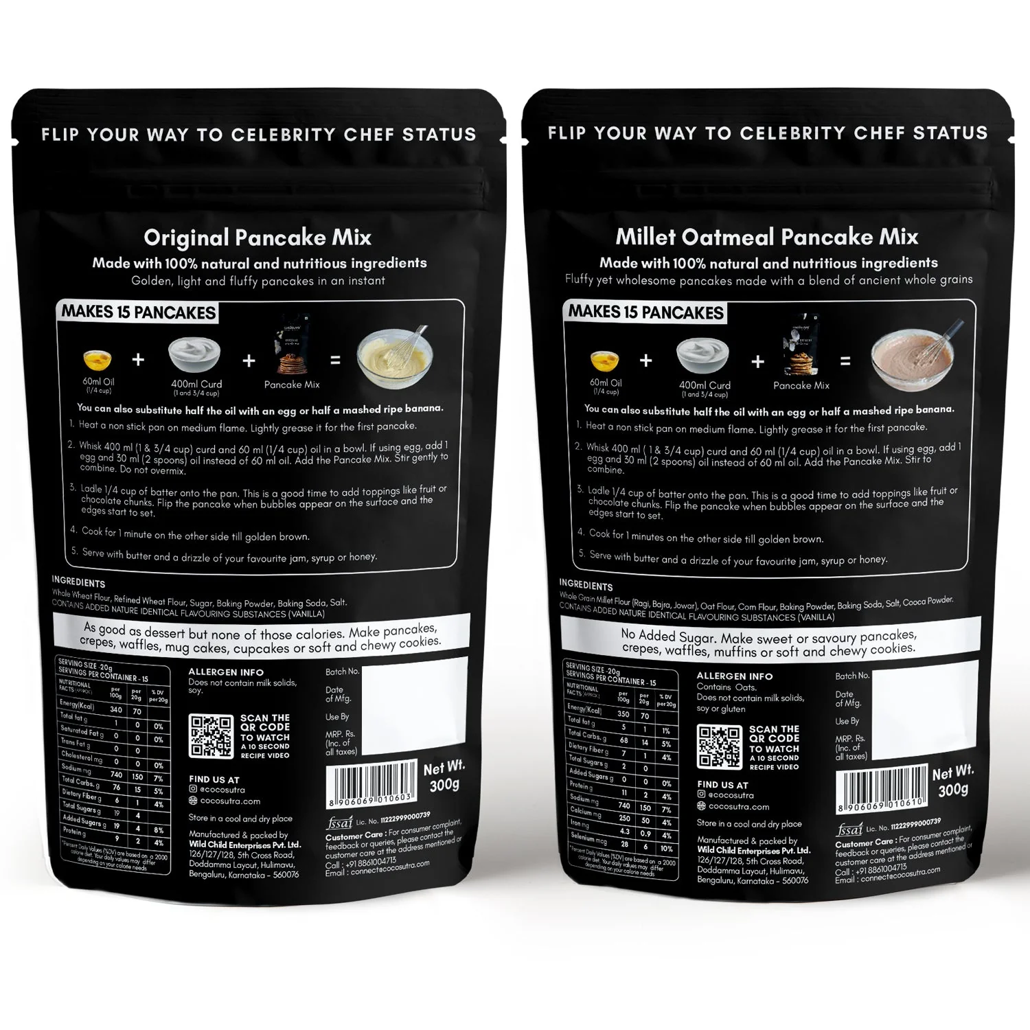 Pancake Mix Gift | Original & Millet Oatmeal | 300 g each - Image 2