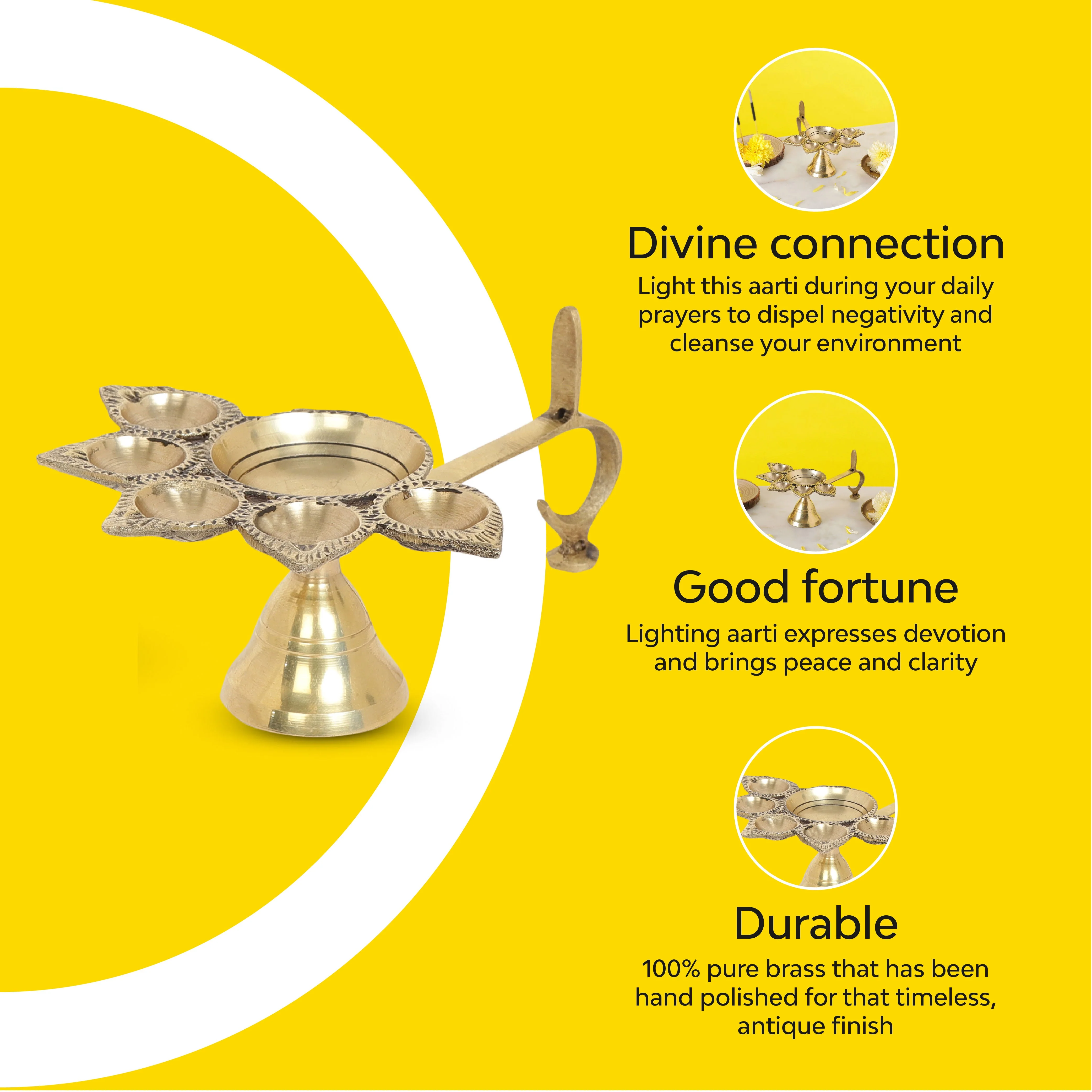 Panch Deepak Brass Diya | 100% Pure Brass | Antique Finish - Image 7