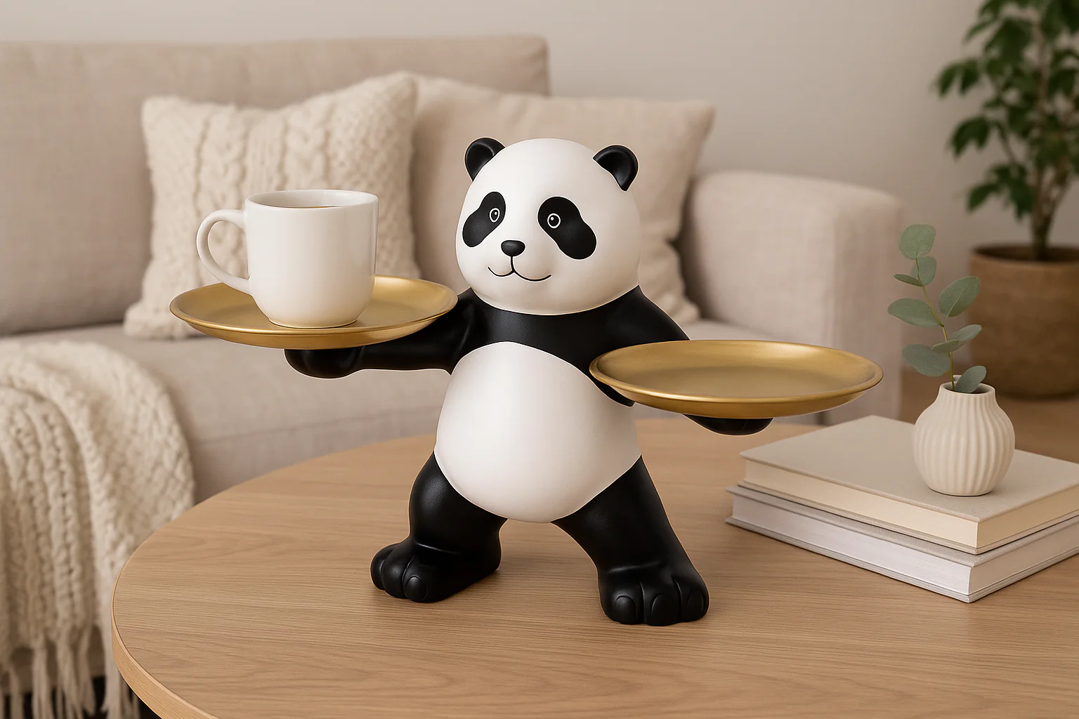 Panda Dual Tray Holder – Decorative Organizer - Image 3
