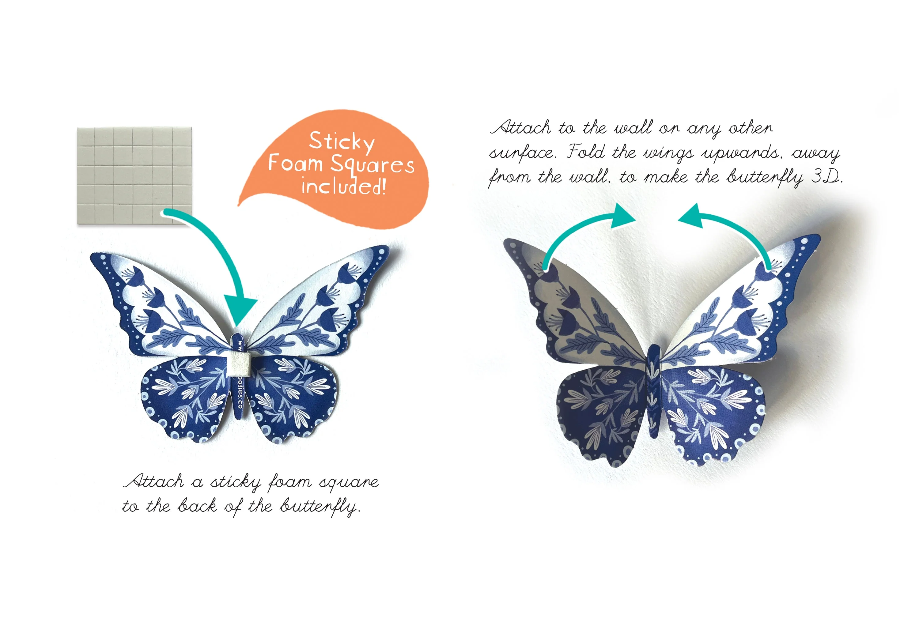 Paper Blue Butterflies for Wall Decoration: Set of 24 - Image 5