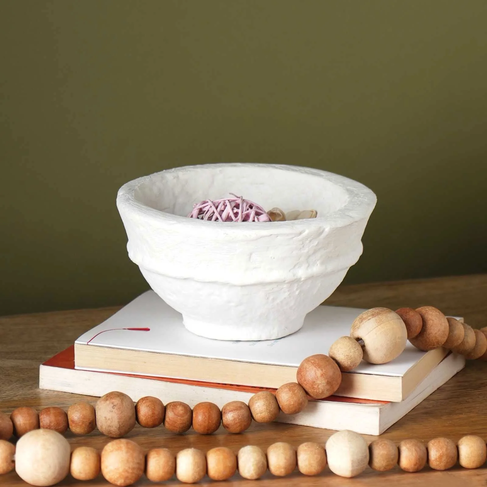 Paper Mache Bowl, Sculpture Tabletop Decor