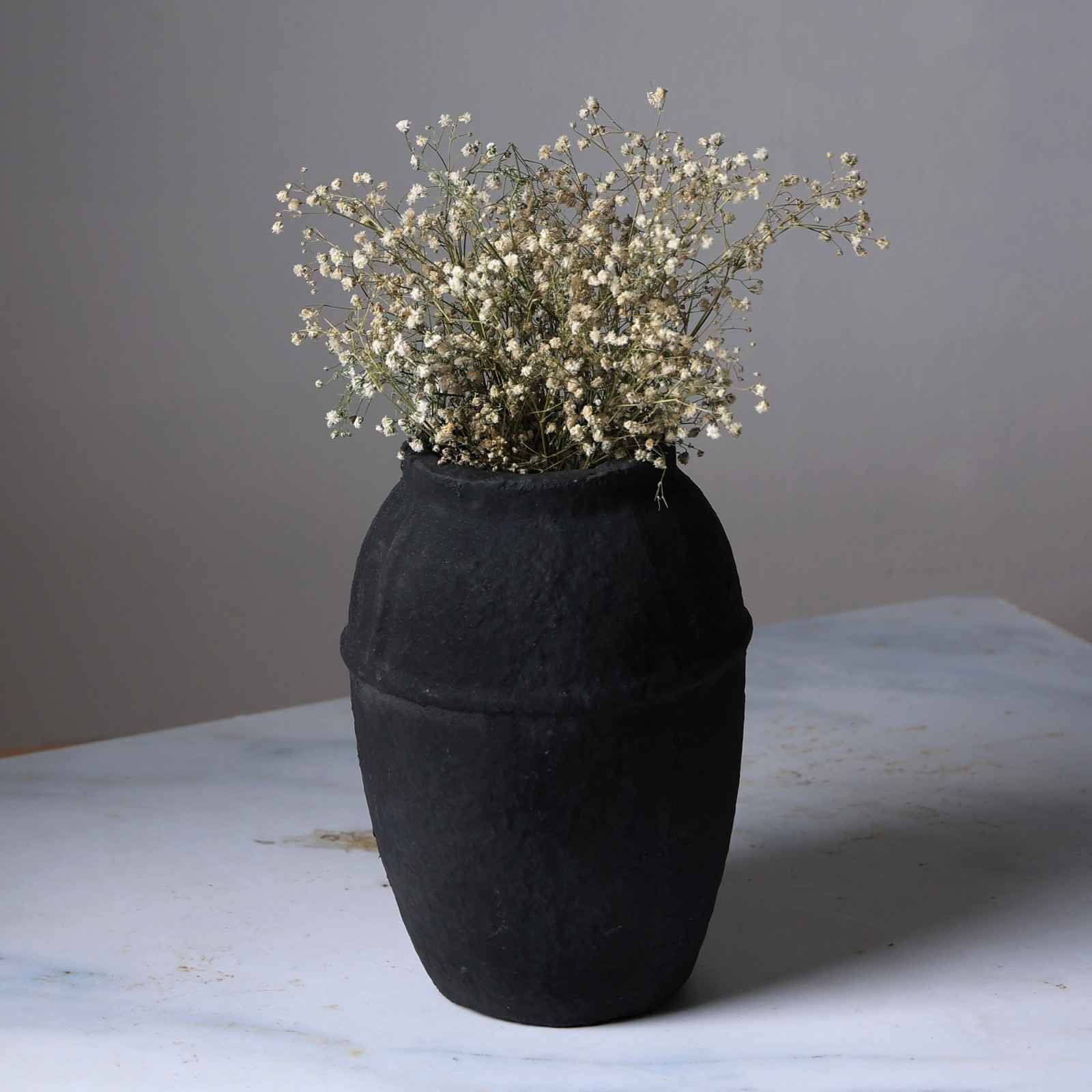 Paper Mache Vase - Black - Image 2