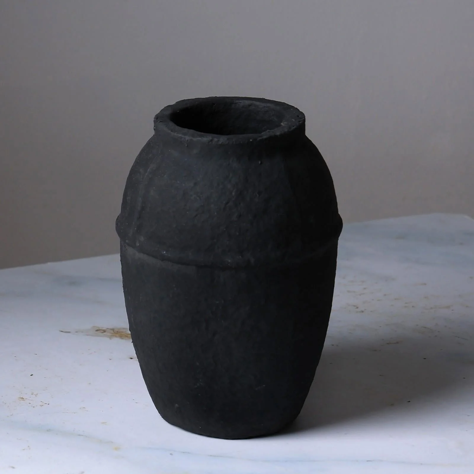 Paper Mache Vase - Black - Image 3