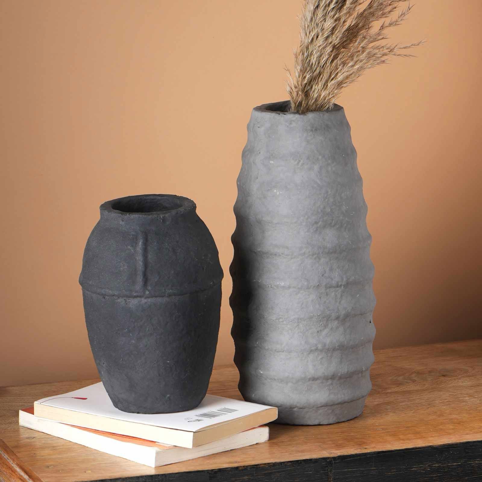 Paper Mache Vase, Black Minimal Shape Home Decor, Flower Vases - Image 6
