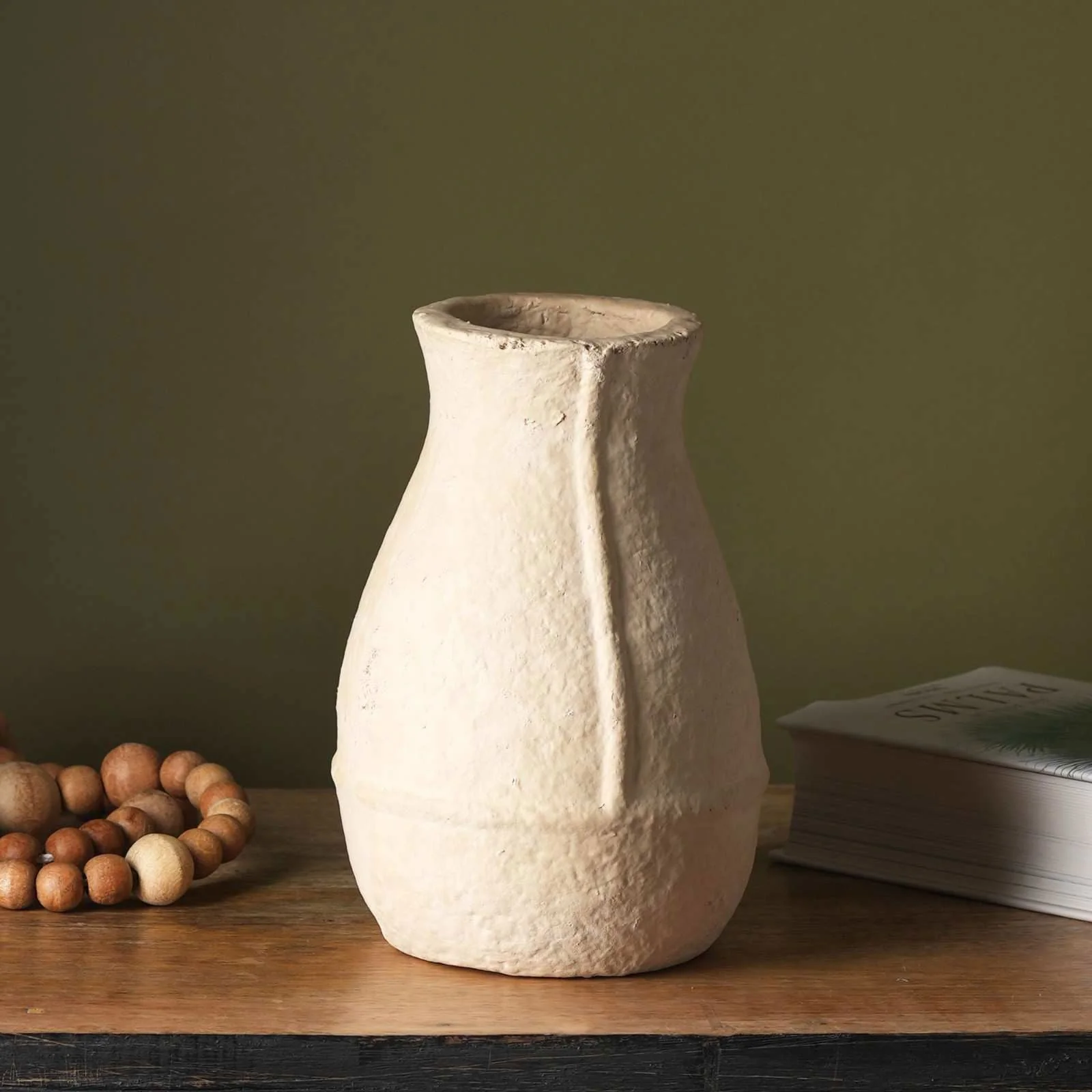 Paper Mache Vase - Off White - Image 2