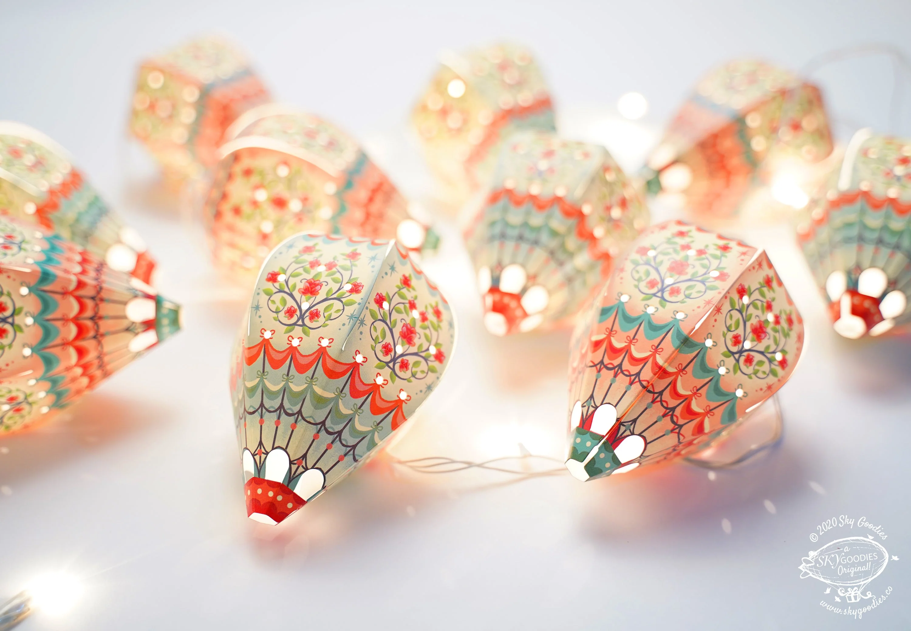 Paper Mini Hot Air Balloon Fairy Lights - Image 2