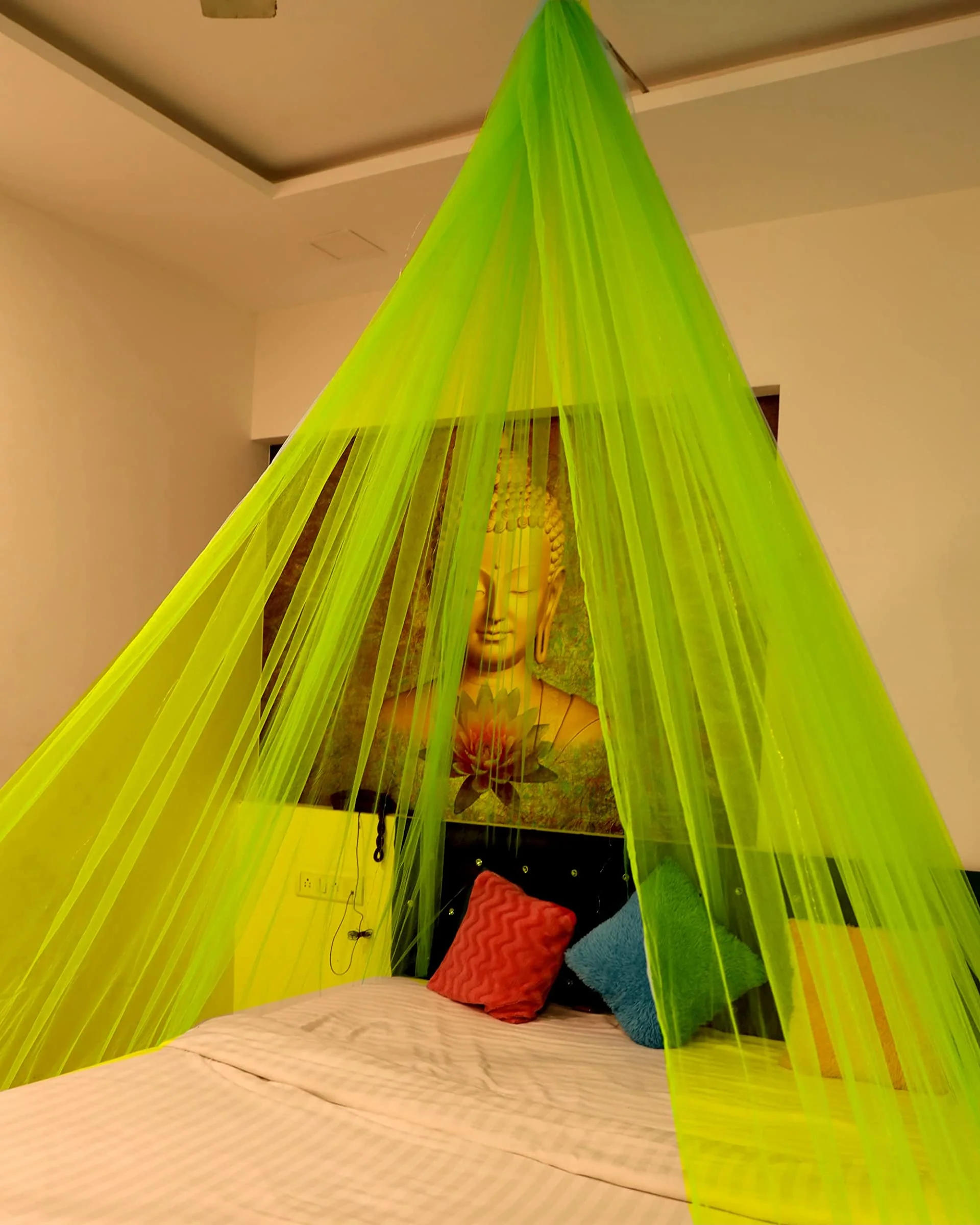Parrot Green Color Decoration Net Cabana Tent  (With 5M Led Light) - Image 2