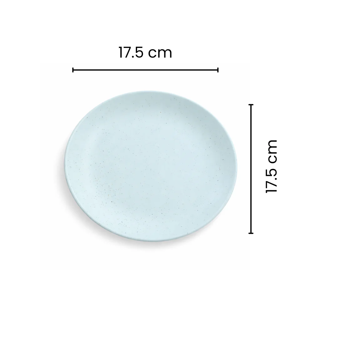 Pastel Blue Ceramic Dinnerware Set | Plate, Side Plate & Bowl Combo | Minimal Speckled Design Tableware - Image 7