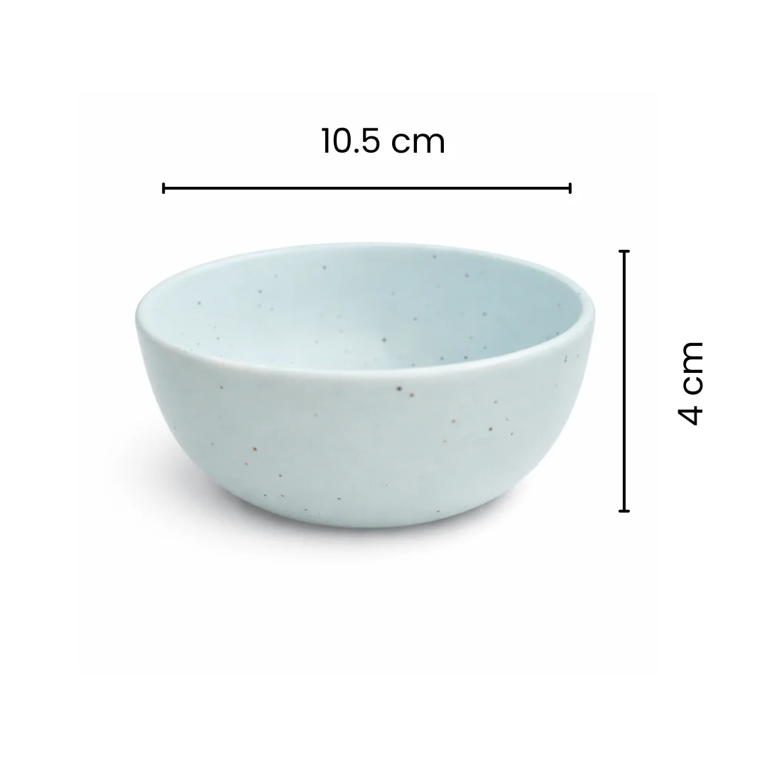 Pastel Blue Ceramic Dinnerware Set | Plate, Side Plate & Bowl Combo | Minimal Speckled Design Tableware - Image 8