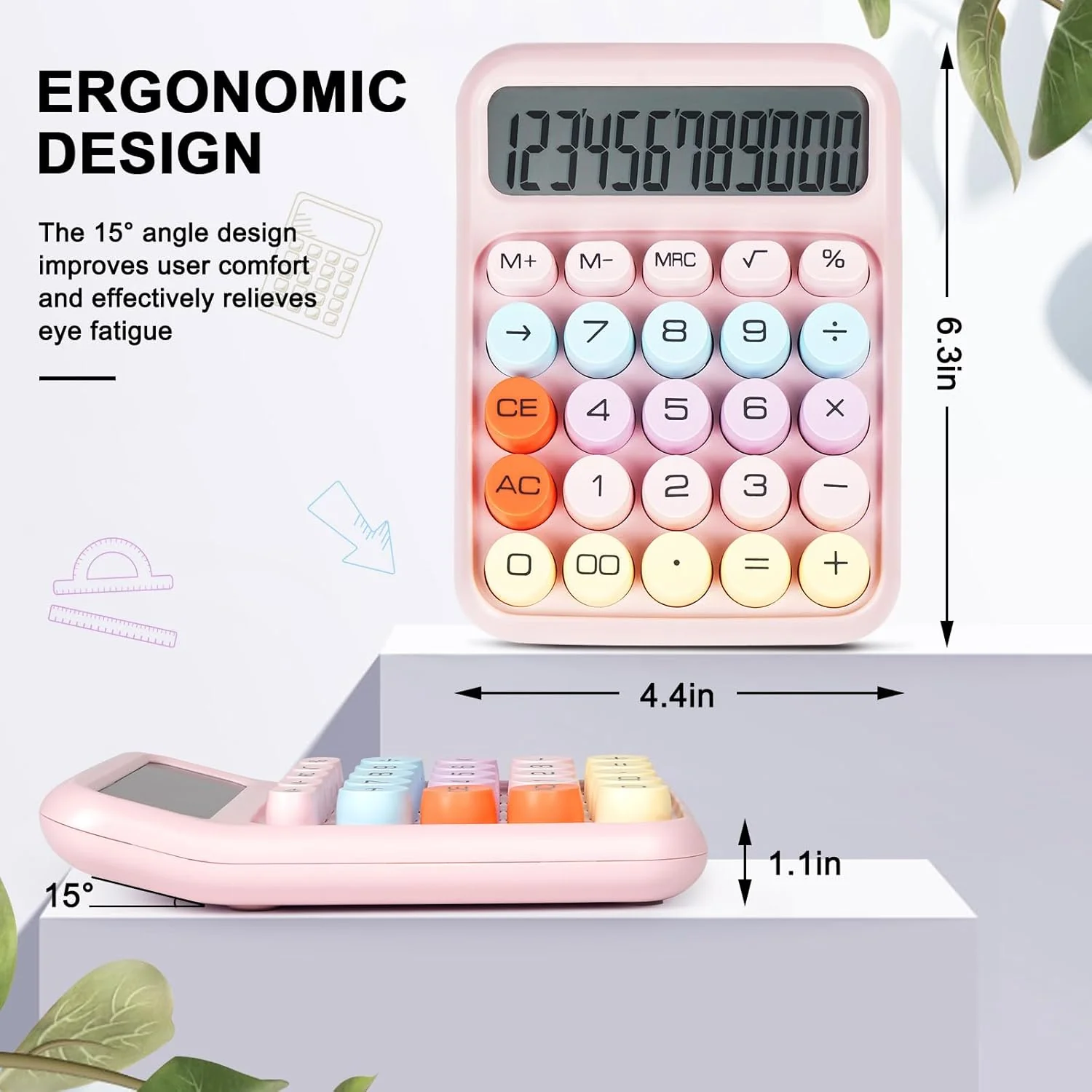 Pastel: Cute & Quirky Aesthetic Calculator with 12-Digit Display, Large Buttons & Pastel Color Design for Office & Students - Image 3