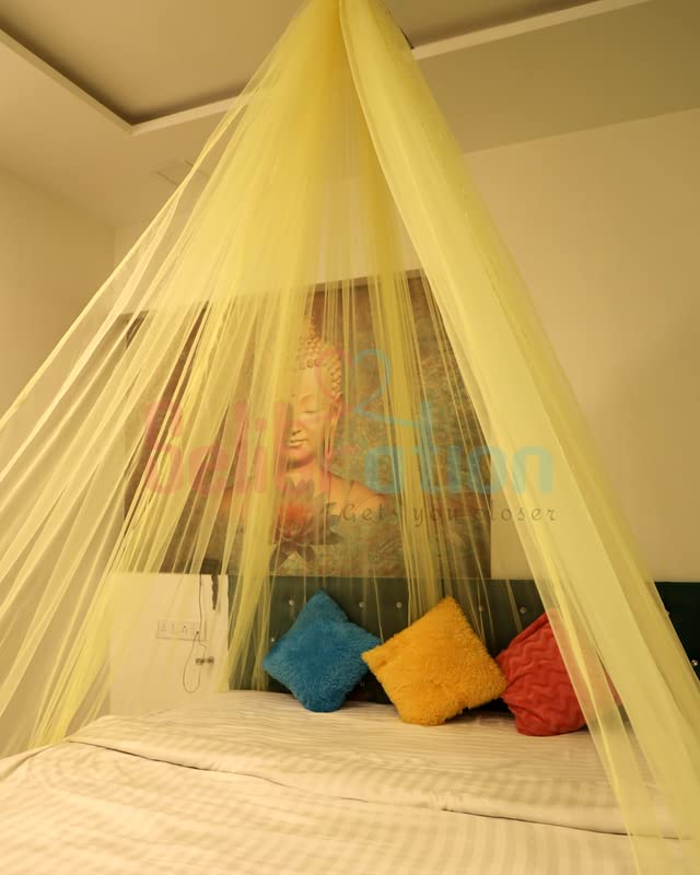 Pastel Yellow Decoration Net Cabana Tent Cloth (With 10M Led Light) - Image 4