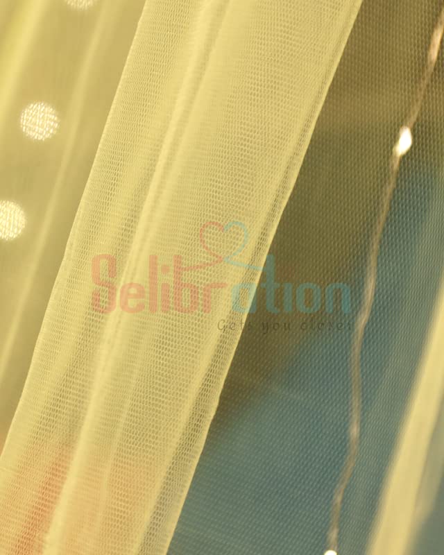 Pastel Yellow Decoration Net Cabana Tent Cloth (With 10M Led Light) - Image 5