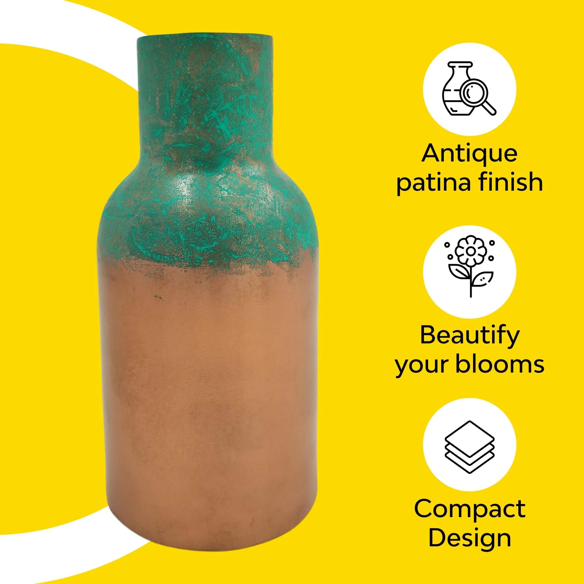 Patina Jar Metal Vase - Image 16