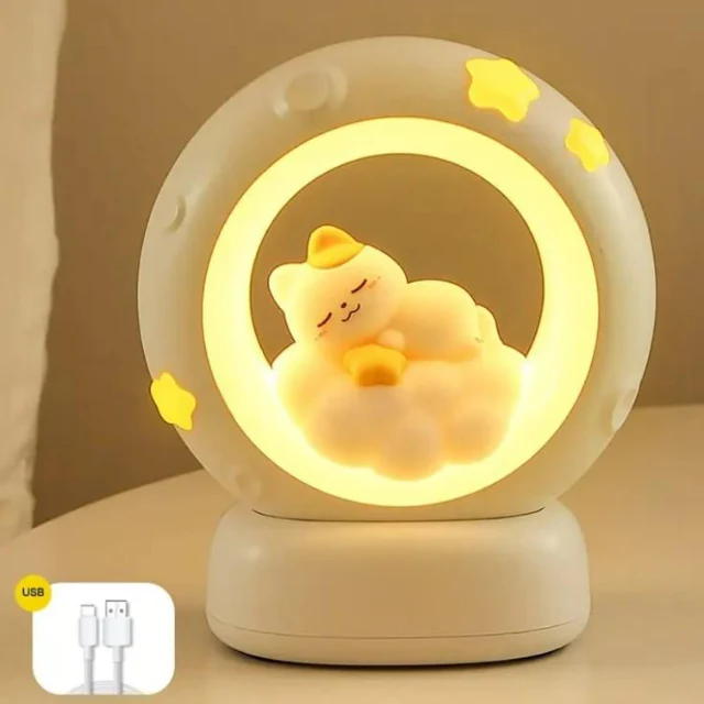 PawPop: Adorable Cat-Shaped LED Night Light – USB Rechargeable Lamp with Tap Control & Adjustable Brightness for Cozy Ambiance & Gifting - Image 2