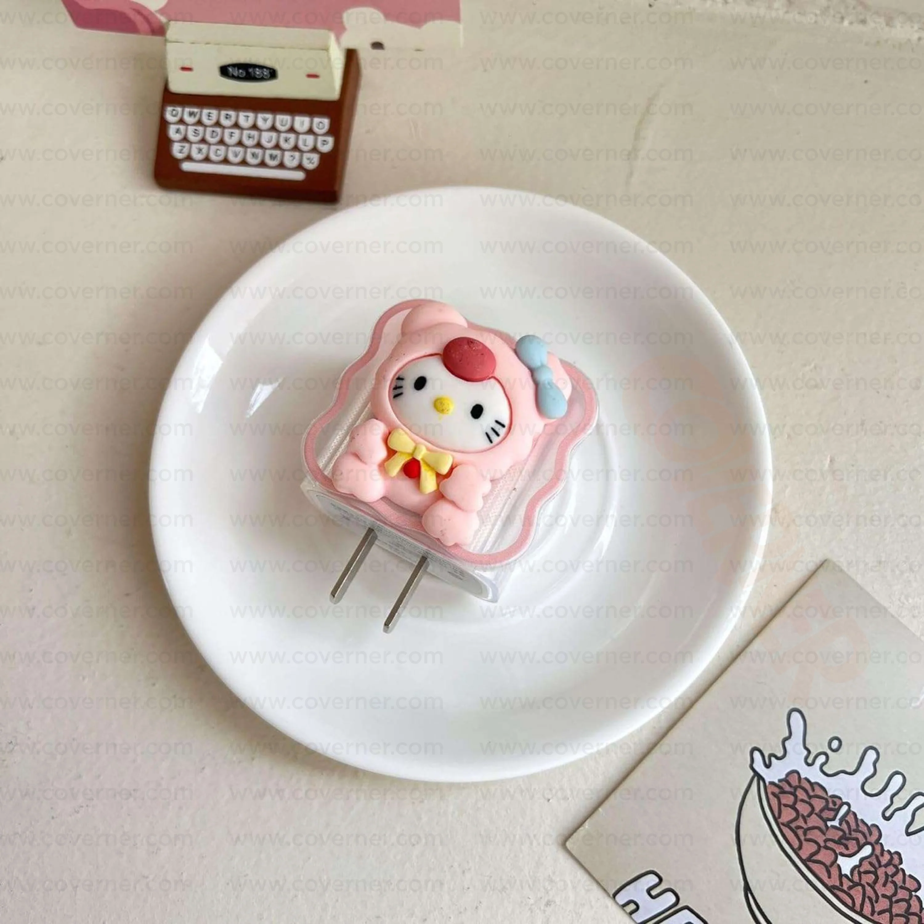 Pawsy in Pink – Charger & Cable Protector Set | CharmPop Series by Coverner India - Image 2