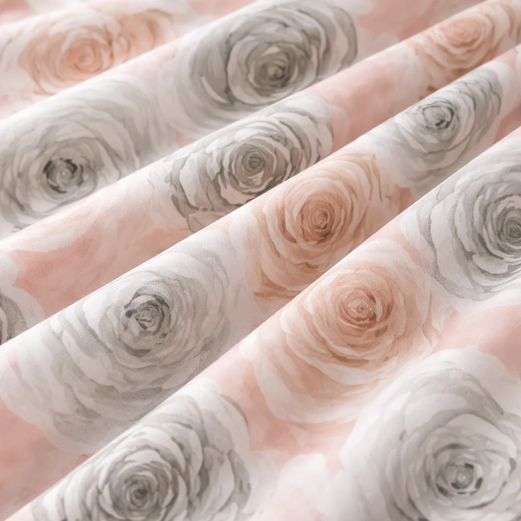 Peach & Grey Floral Queen Size Bedsheet with 2 Pillow Covers | Soft Cotton Double Bed Sheet - Image 3
