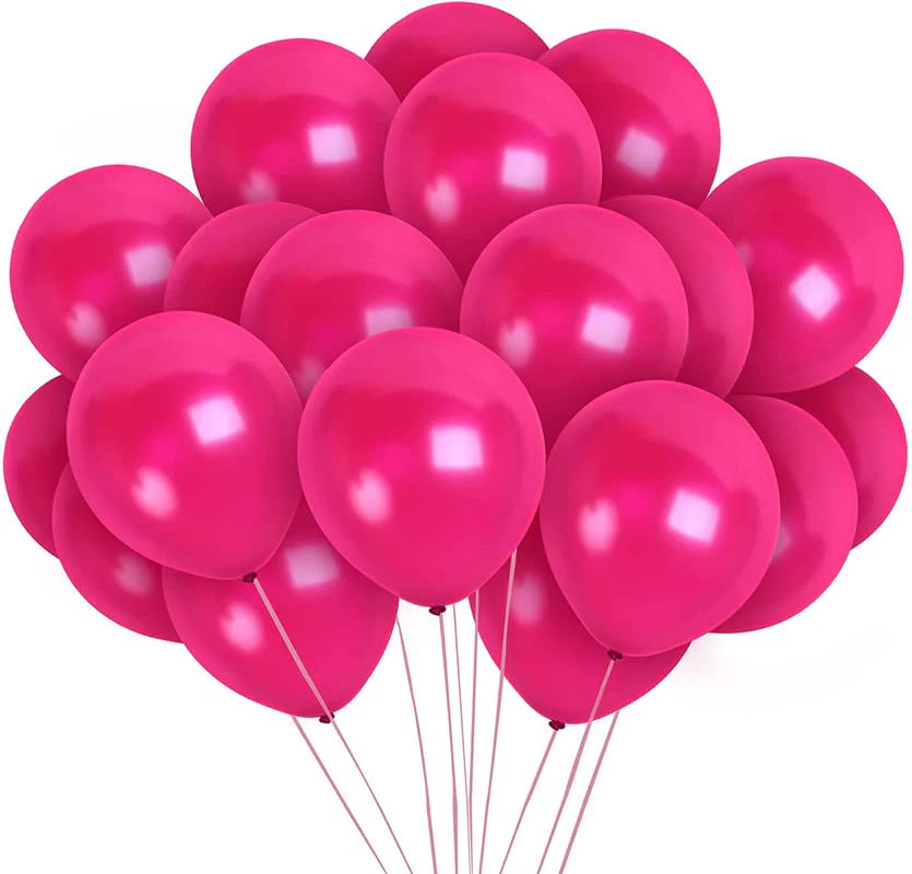 Peach Happy Birthday Banner And Pink Metallic Balloons (Pack of 30) - Image 2