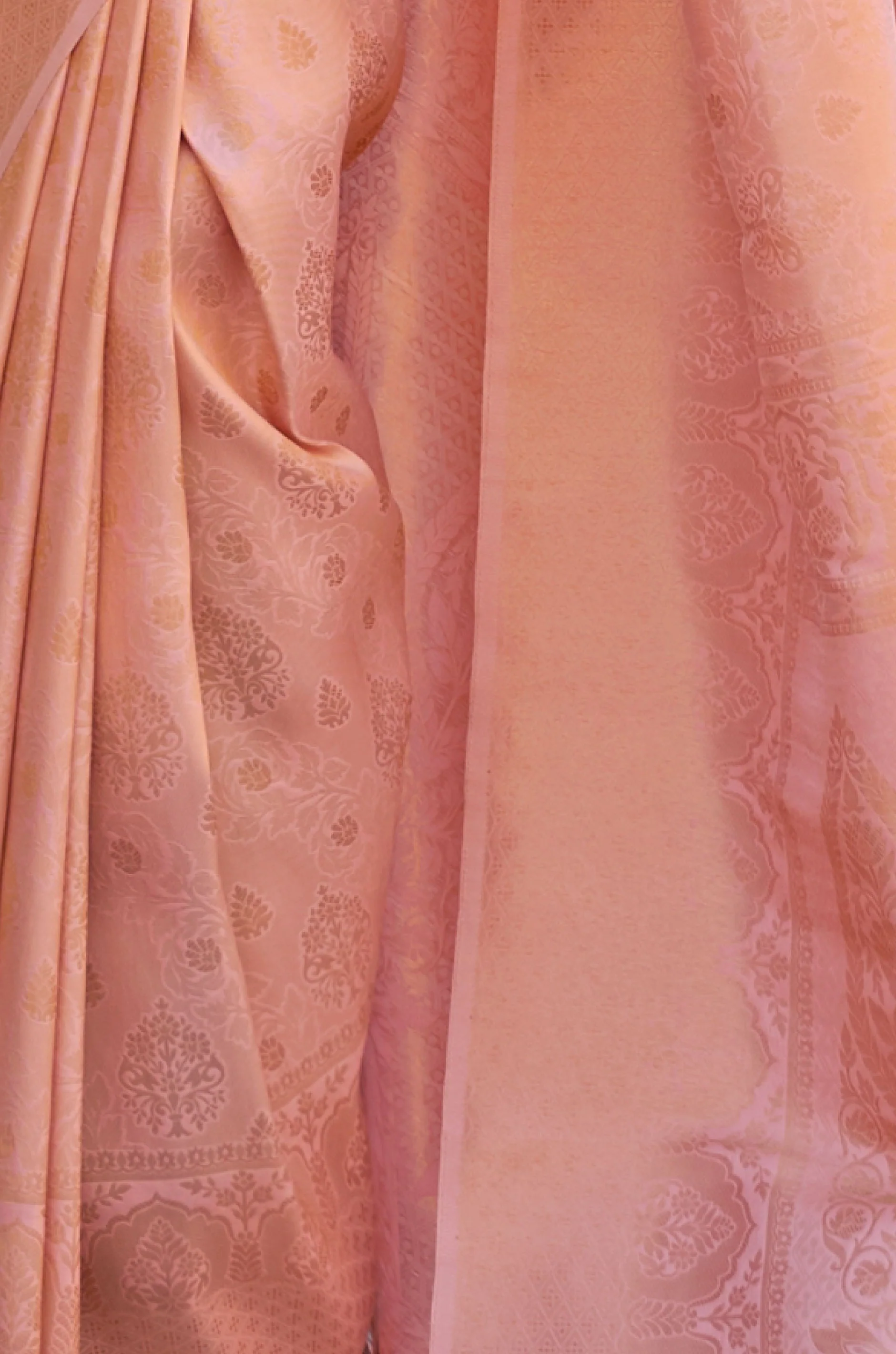 Peach Woven Silk Saree - Image 2