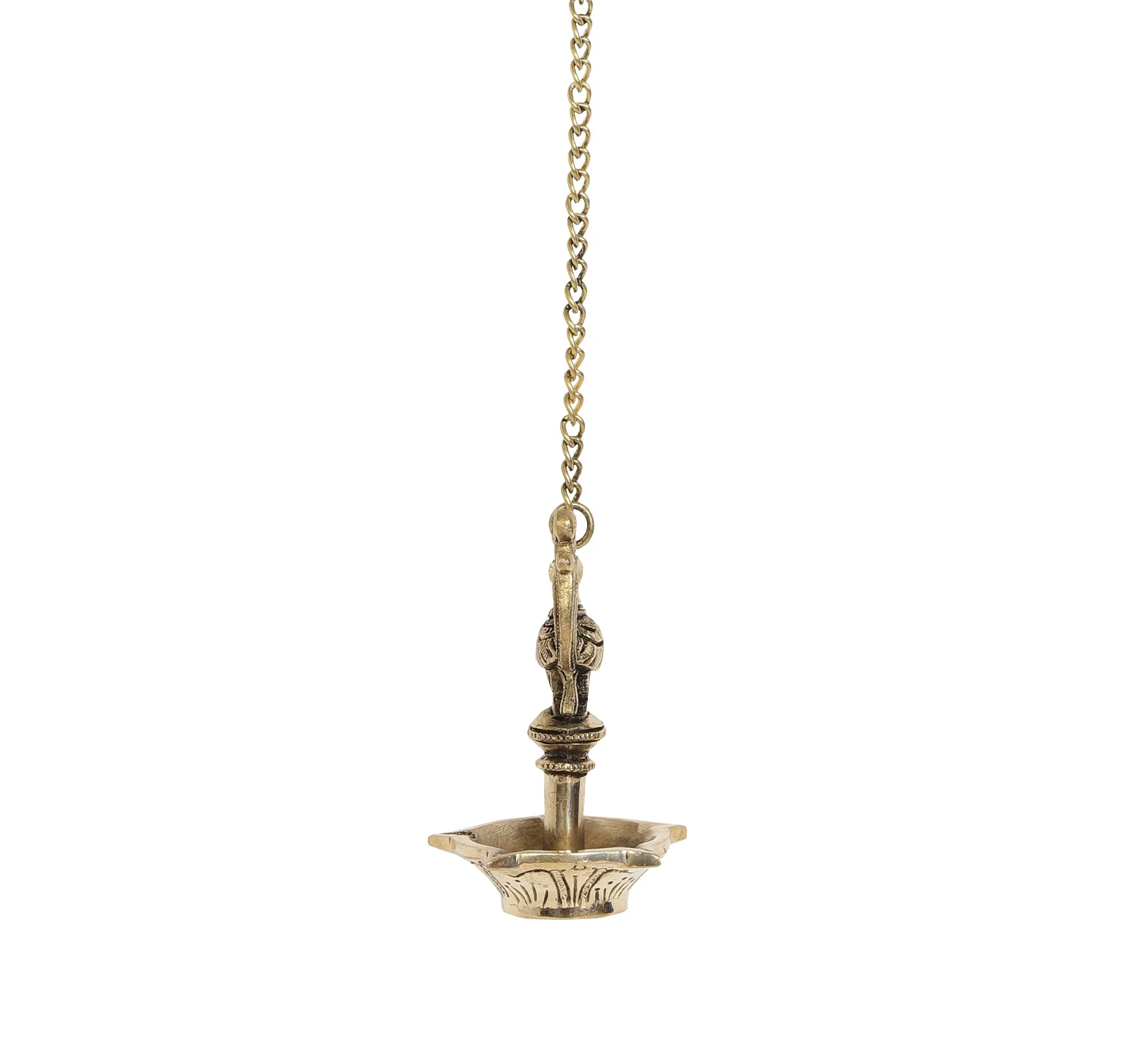Peacock Hanging Brass Diya | 100% Pure Brass | Antique Finish - Image 11