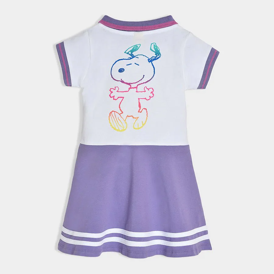 Peantus™ Snoopy Printed Pique Lilac Dress - Image 3