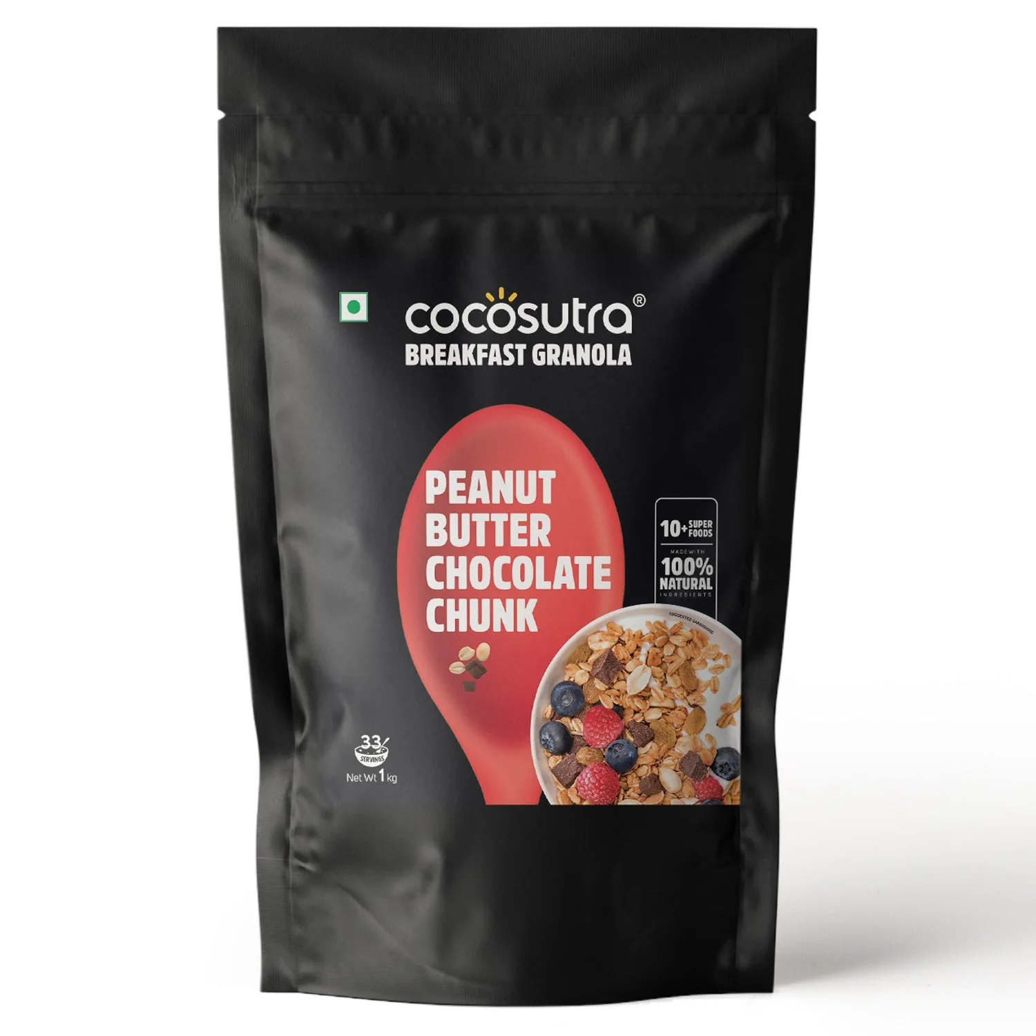 Peanut Butter Chocolate Chunk Breakfast Granola - Oats, Nuts & Seeds Blend | 1 kg
